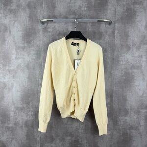 🚩steal authentic Dolce & Gabbana Light Yellow Cardigan Sweater